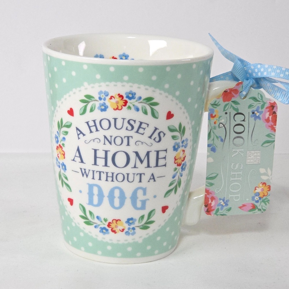 History & Heraldry Dog Lover Mug A House Is Not A Home Without A‎ Dog Floral